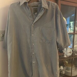 SIZE XL 100% polyester sueded microfiber button down shirt
